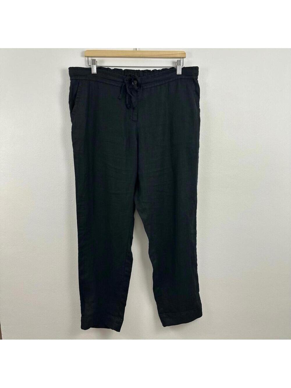 Tommy Bahama Black Linen Pants Women's Size  L